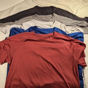 Mens 5 Pack Athletic Shirts 2XL Gym Workout T-Shirts Moisture Wicking Tee